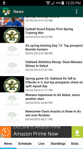 Oakland Baseball Report