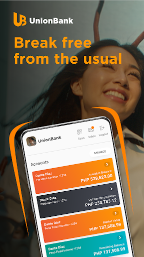 Android application UnionBank Online screenshort