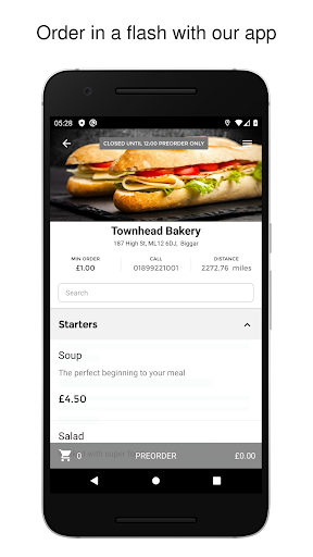 Android application Townhead Bakery screenshort