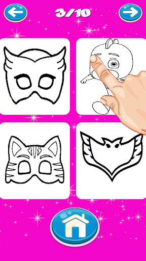 Pj heroes Coloring Book mask Screen 3