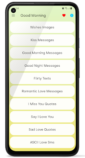 Android application Good Morning Love Messages screenshort
