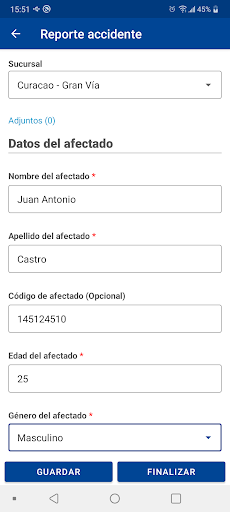 Android application HELP! Inspecciones screenshort