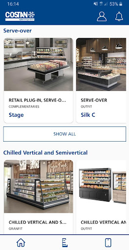 Costan - Product Catalogue Screen 2