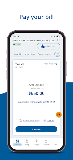 Android application Hydro Ottawa screenshort