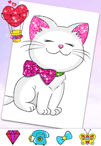 Glitter Cute Cat Coloring Book