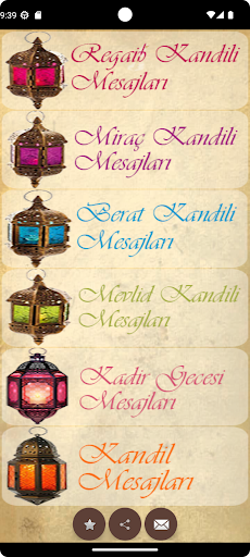 Android application Kandil Mesajları screenshort