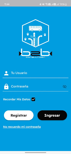 Android application B2B Pasajeros screenshort