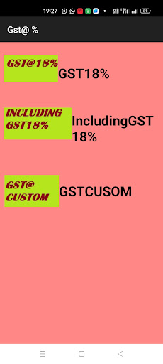 Android application GST@18 screenshort
