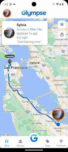 Screenshot of Glympse - Share GPS location