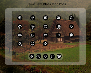 Delux Black - Pacote de ícones redondo