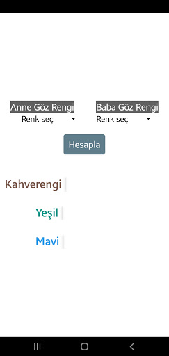 Bebek Göz Rengi Hesaplama 2021