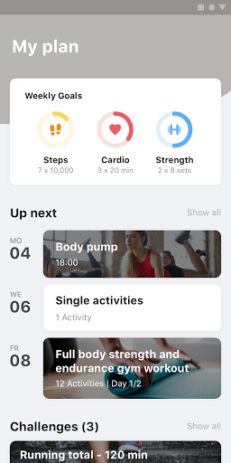 Android application CHRAFTWÄRCH FitnessCoach screenshort