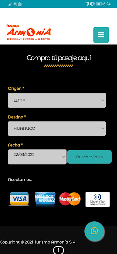 Android application Turismo Armonía SA. screenshort