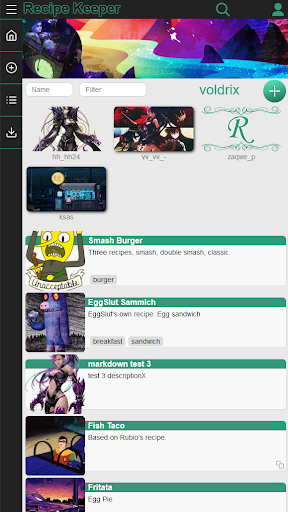 Android application Recipe Keeper screenshort