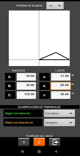 Android application Calculadora de trigonometria screenshort