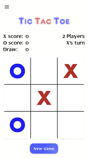 Android application Tic Tac Toe screenshort