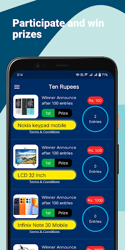 Android application Ten Rupees - Lucky Draw screenshort
