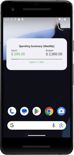 Android application MySpendable screenshort