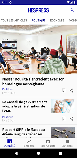 Android application Hespress Français screenshort