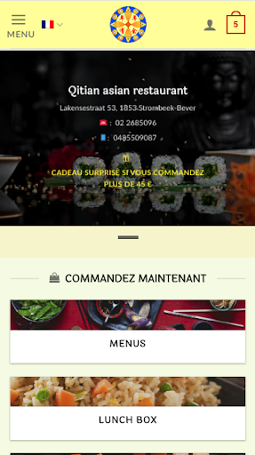 Android application Qitian asian food screenshort