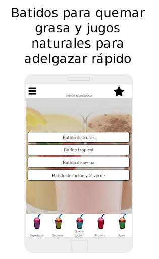 Android application Weight Loss Shakes screenshort