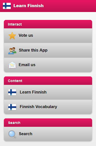 Android application Learn Finnish Language screenshort