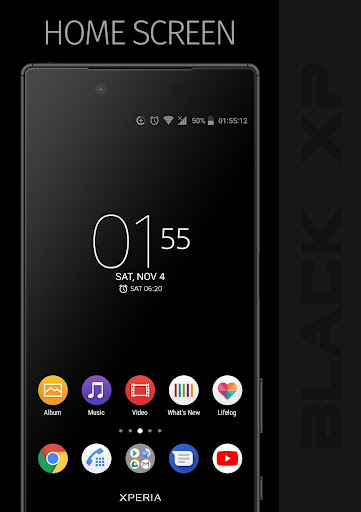 Android application BLACK Xp Xperia Theme screenshort