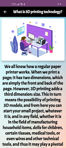 Android application Uses of 3D Printers screenshort