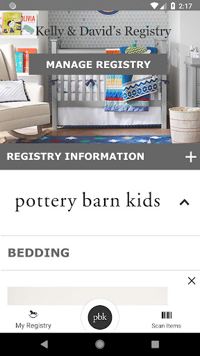 Pottery Barn Kids Registry Screen 2