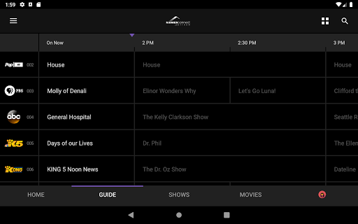 Screenshot of Rainier Connect Stream TV