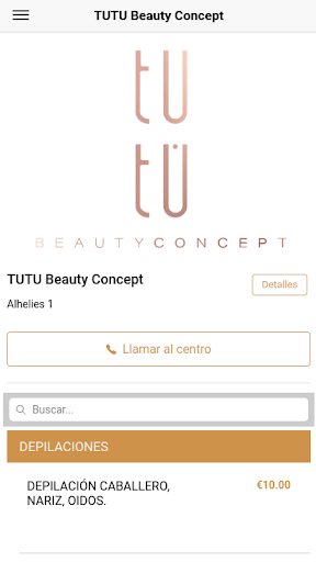 Android application TUTÚ Beauty Concept screenshort