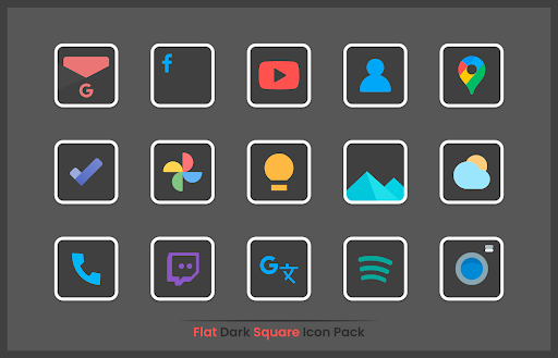 Screenshot of Flat Dark Square - Icon Pack