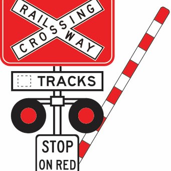 LOVELY RED CROSSING RAILWAY BELLA LOVES RAILROADS