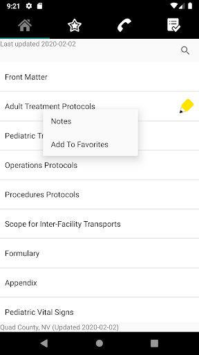 Quad County EMS Protocols Screen 2