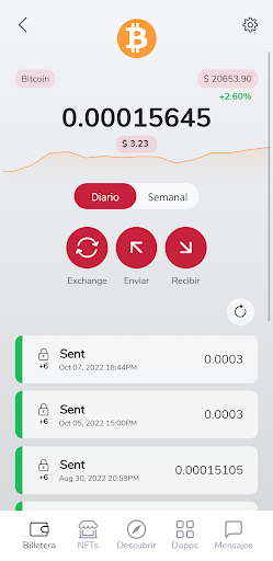 Espacio Bitcoin Wallet Screen 2