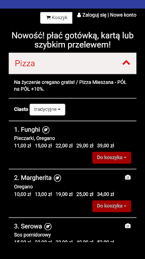 Android application Pizzeria Adriano screenshort