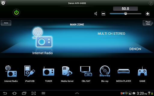 Screenshot of Denon Remote App