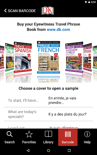 Screenshot of Eyewitness Travel Phrase Book