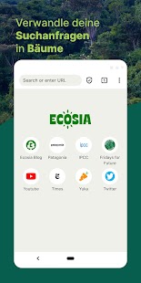 Ecosia Klimapositiver Browser Screenshot