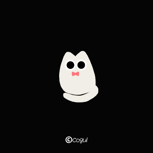 카카오톡 테마 - 말랑말랑 하얀고양이_소프트블랙 logo