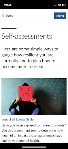 Android application UNHCR Wellbeing screenshort
