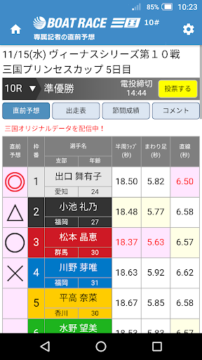 Android application ボートレース三国 予想配信アプリ screenshort