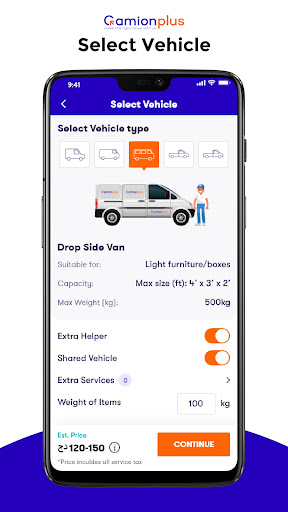 Camion Plus Client Screen 2
