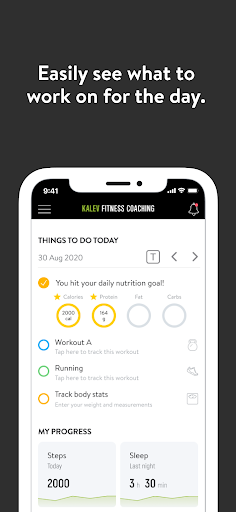 Kalev Fitness Coaching Screen 2
