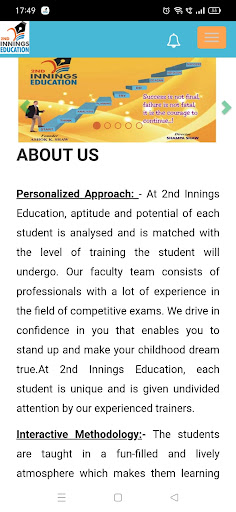 2nd Innings Education Screen 2