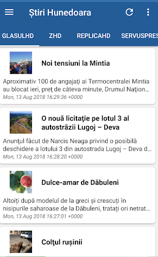 Android application Știri din Hunedoara screenshort