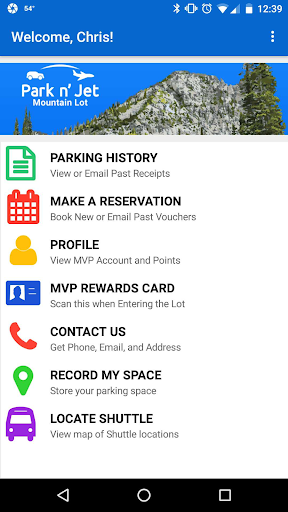 Android application Park N' Jet screenshort