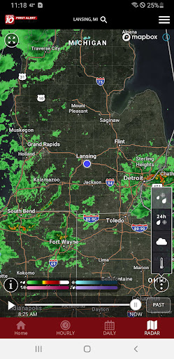 Screenshot of WILX First Alert Weather