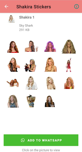 Shakira Stickers Screen 2