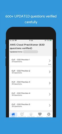 Android application Cloud Practitioner Exam 2024 screenshort